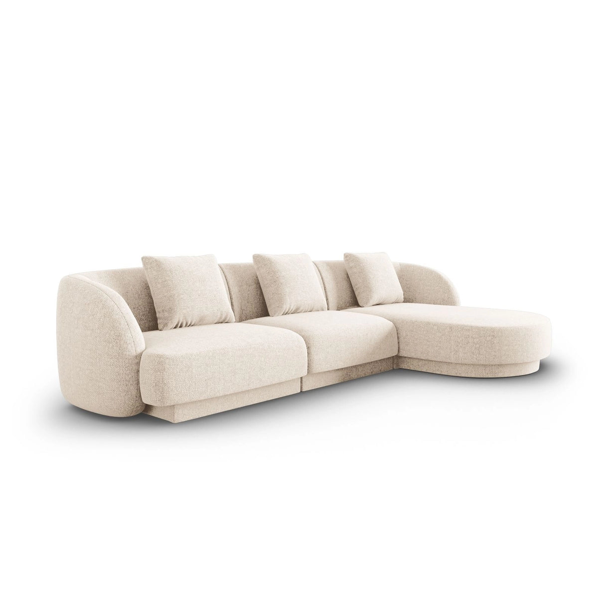 Tulum 4-Sitzer Ecksofa, Rechte Seite, aus Samt oder Chenille, 255x156x70 cm von Cosmopolitan Design – Bild 3