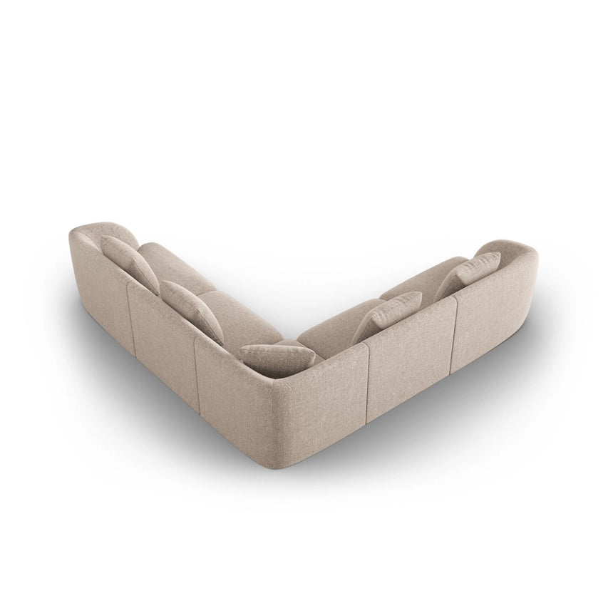 Tulum 5-Sitzer Ecksofa, Symmetrisch, aus Chenille in Beige (Haga 30), 255x255 cm von Cosmopolitan Design – Bild 4