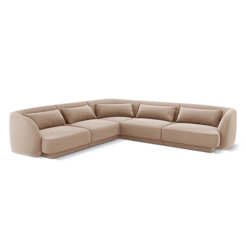 Tulum 5-Sitzer Ecksofa, Symmetrisch, aus Samt in Beige (Bluvel 28), 255x255 cm von Cosmopolitan Design – Bild 1