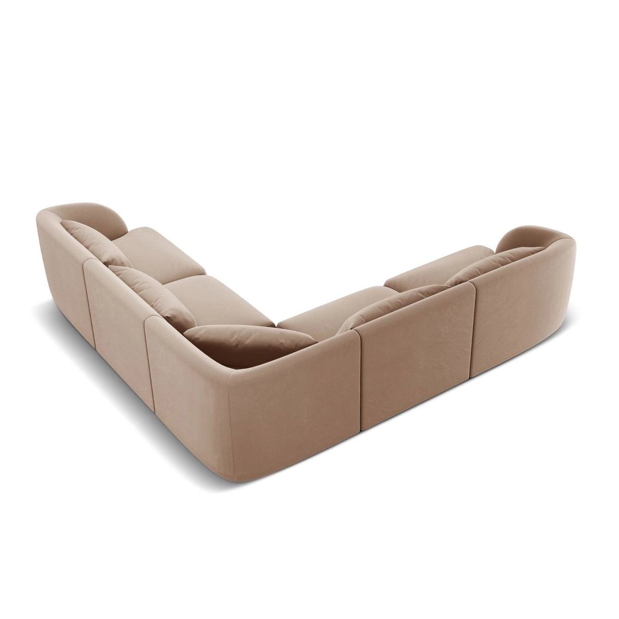Tulum 5-Sitzer Ecksofa, Symmetrisch, aus Samt in Beige (Bluvel 28), 255x255 cm von Cosmopolitan Design – Bild 4