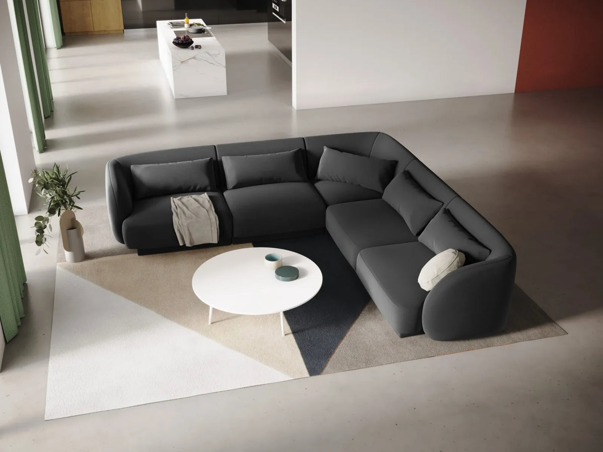 Tulum 5-Sitzer Ecksofa, Symmetrisch, aus Samt in Grau (Bluvel 14), 255x255 cm von Cosmopolitan Design – Bild 2