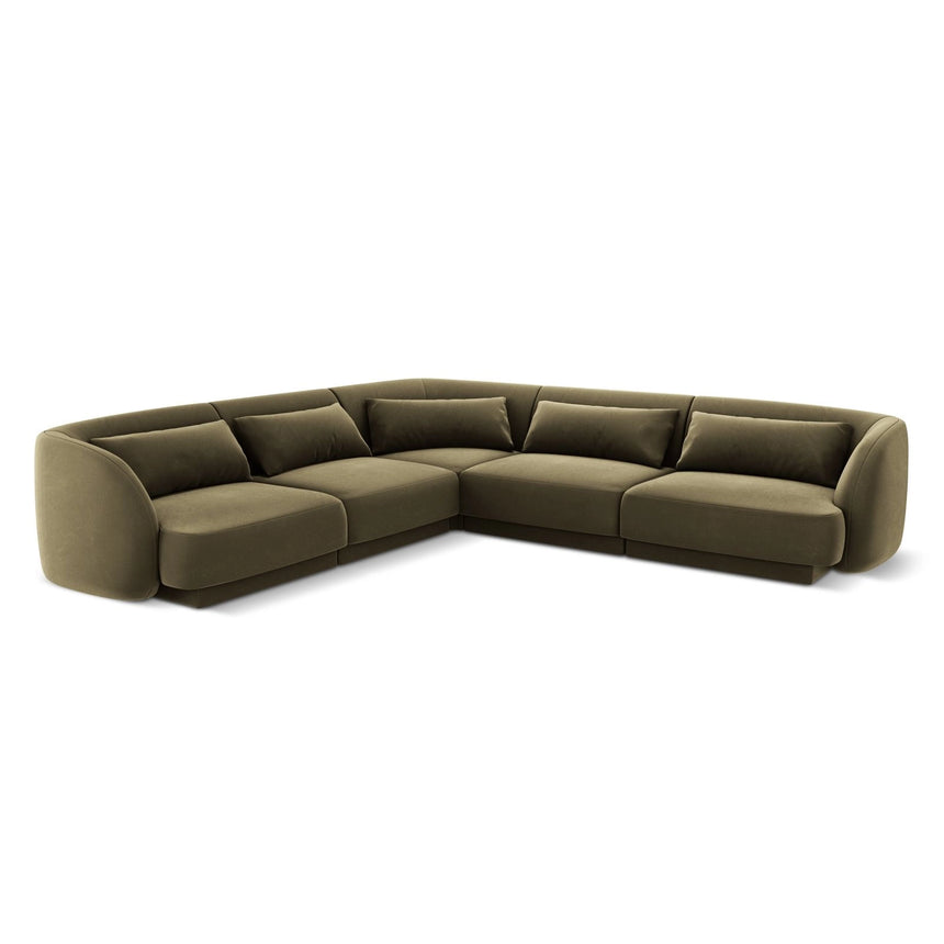 Tulum 5-Sitzer Ecksofa, Symmetrisch, aus Samt in Grün (Bluvel 77), 255x255 cm von Cosmopolitan Design – Bild 1