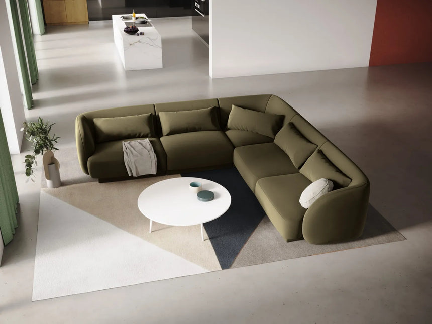 Tulum 5-Sitzer Ecksofa, Symmetrisch, aus Samt in Grün (Bluvel 77), 255x255 cm von Cosmopolitan Design – Bild 2