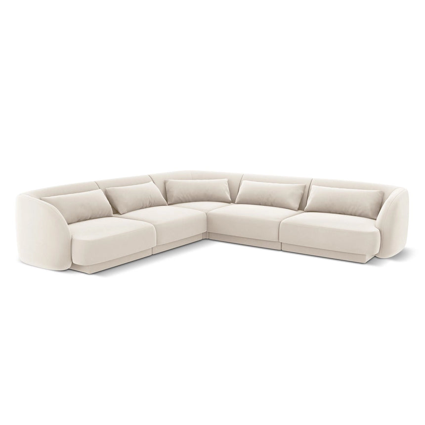 Tulum 5-Sitzer Ecksofa, Symmetrisch, aus Samt in Leichtes Beige (Bluvel 22), 255x255 cm von Cosmopolitan Design – Bild 1