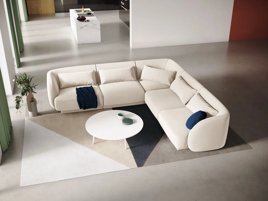Tulum 5-Sitzer Ecksofa, Symmetrisch, aus Samt in Leichtes Beige (Bluvel 22), 255x255 cm von Cosmopolitan Design – Bild 2