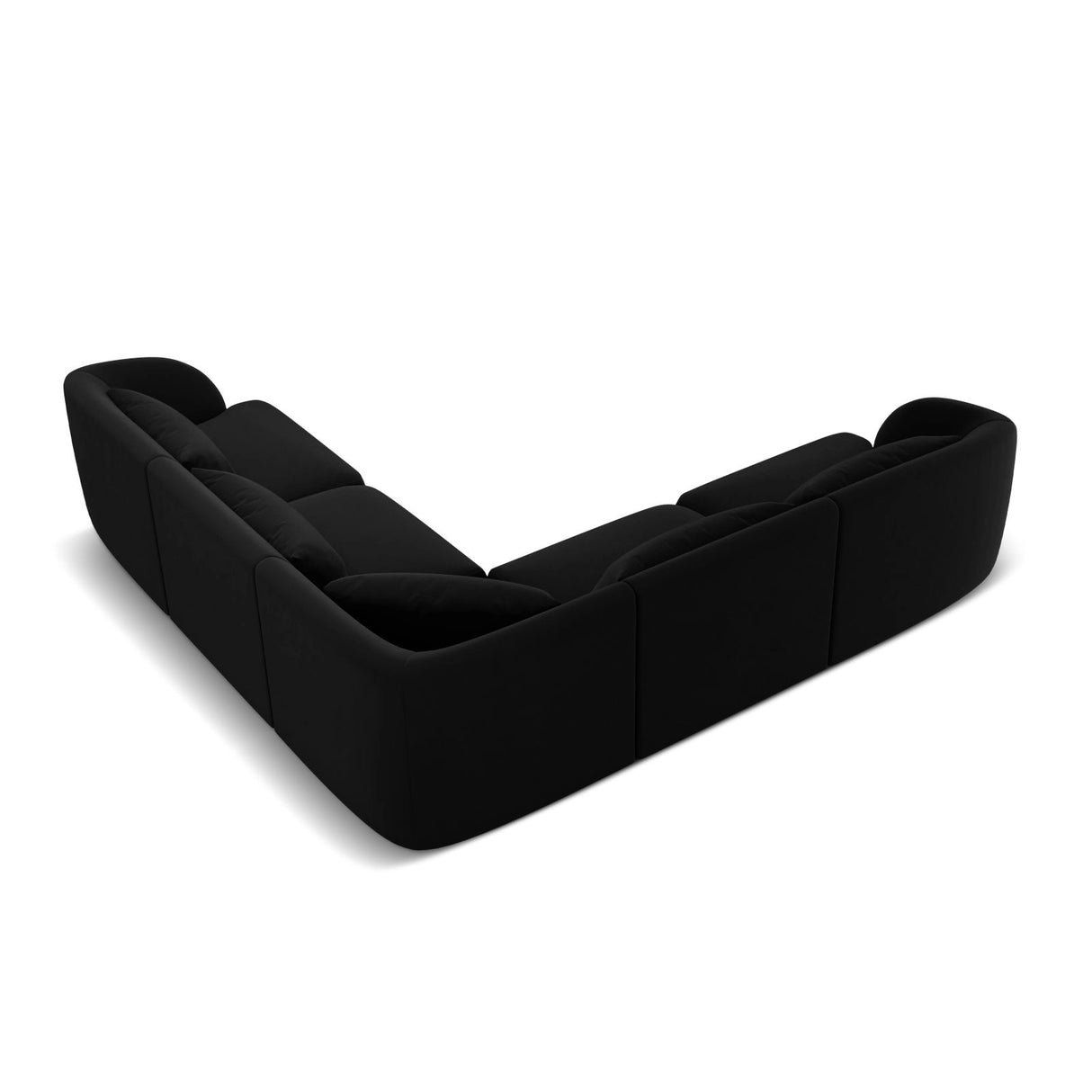 Tulum 5-Sitzer Ecksofa, Symmetrisch, aus Samt in Schwarz (Bluvel 19), 255x255 cm von Cosmopolitan Design – Bild 4