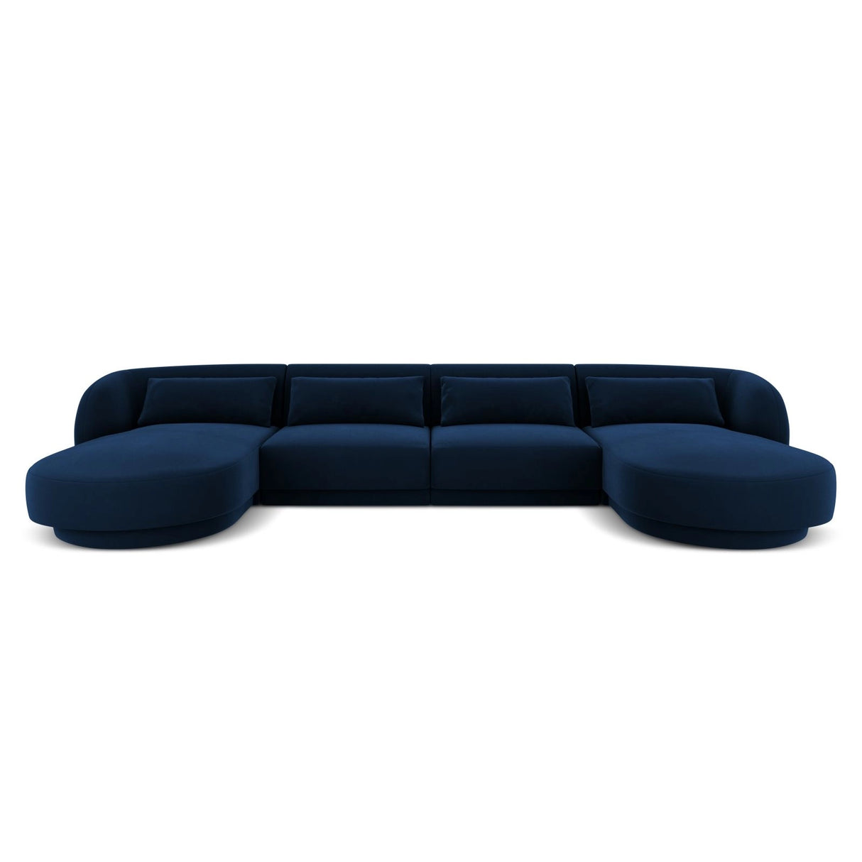 Tulum 5-Sitzer Panorama Sofa aus Samt in Königsblau (Bluvel 86), Beine in Schwarzes Plastik, 330x156x70 cm von Cosmopolitan Design – Bild 1