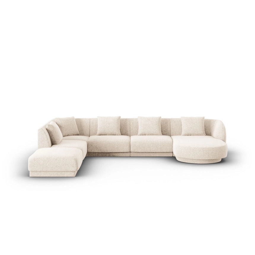Tulum 6-Sitzer Panorama Ecksofa, Linke Seite, aus Samt oder Chenille, 330x255x70 cm von Cosmopolitan Design – Bild 1