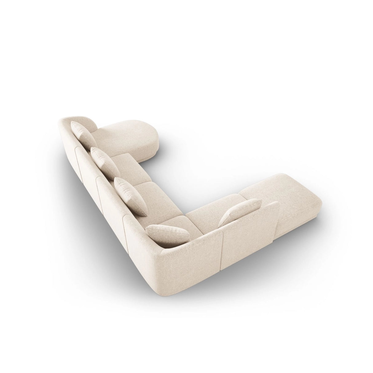 Tulum 6-Sitzer Panorama Ecksofa, Linke Seite, aus Samt oder Chenille, 330x255x70 cm von Cosmopolitan Design – Bild 4