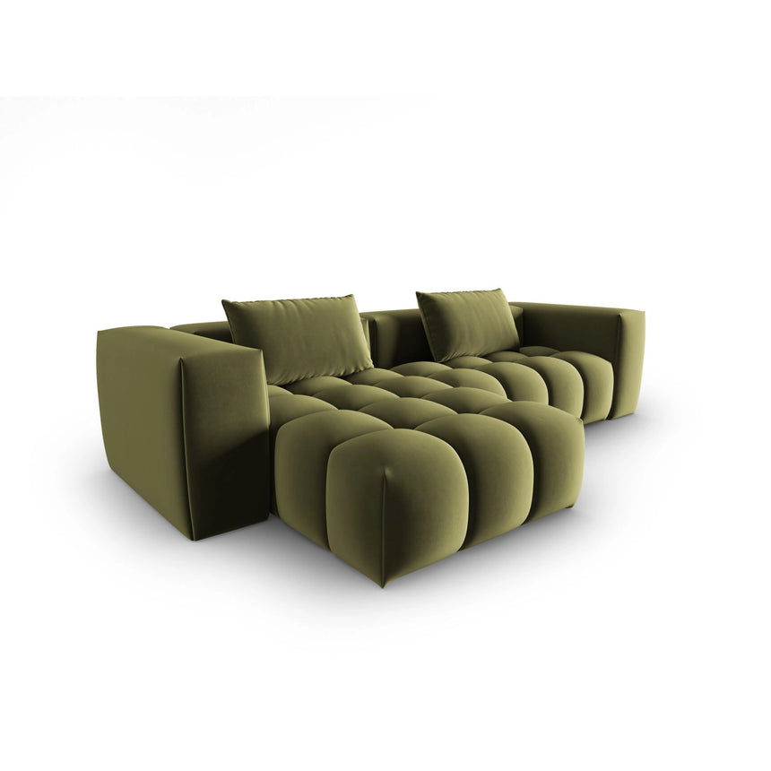 Verona 3-Sitzer Ecksofa, Linke Seite, aus Samt in Hellgrün (Casino Forest), 260x145 cm von Cosmopolitan Design – Bild 4