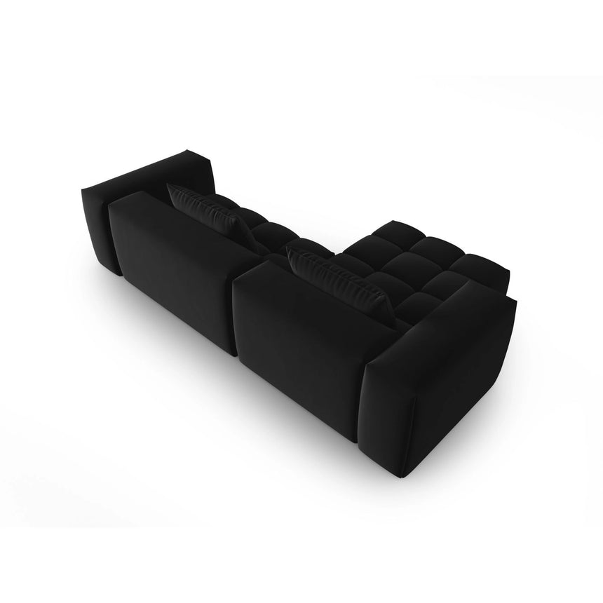 Verona 3-Sitzer Ecksofa, Linke Seite, aus Samt in Schwarz (Casino Black), 260x145 cm von Cosmopolitan Design – Bild 5