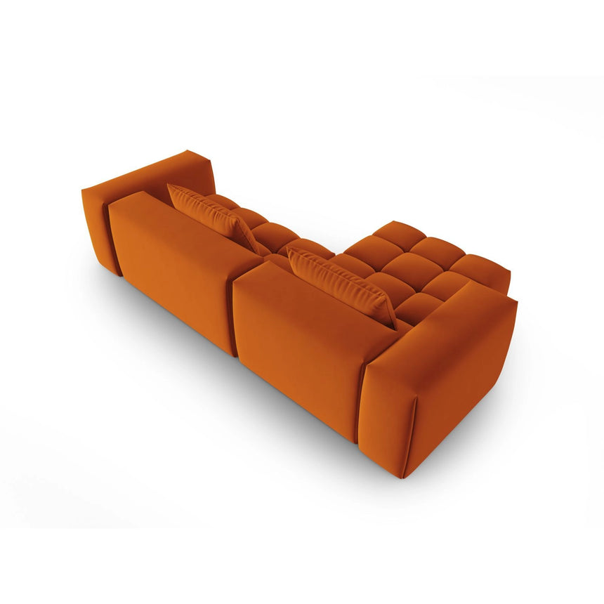 Verona 3-Sitzer Ecksofa, Linke Seite, aus Samt in Terrakotta (Casino Terracota), 260x145 cm von Cosmopolitan Design – Bild 5