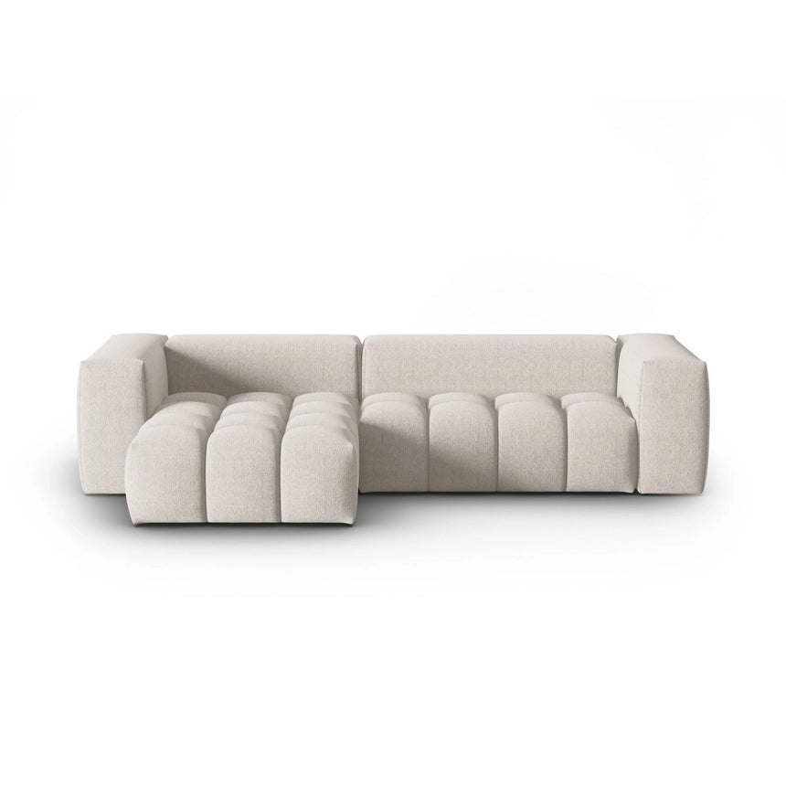 Verona 3-Sitzer Ecksofa, Linke Seite, aus Strukturierter Stoff in Beige (Sorella 03), 260x145 cm von Cosmopolitan Design – Bild 1