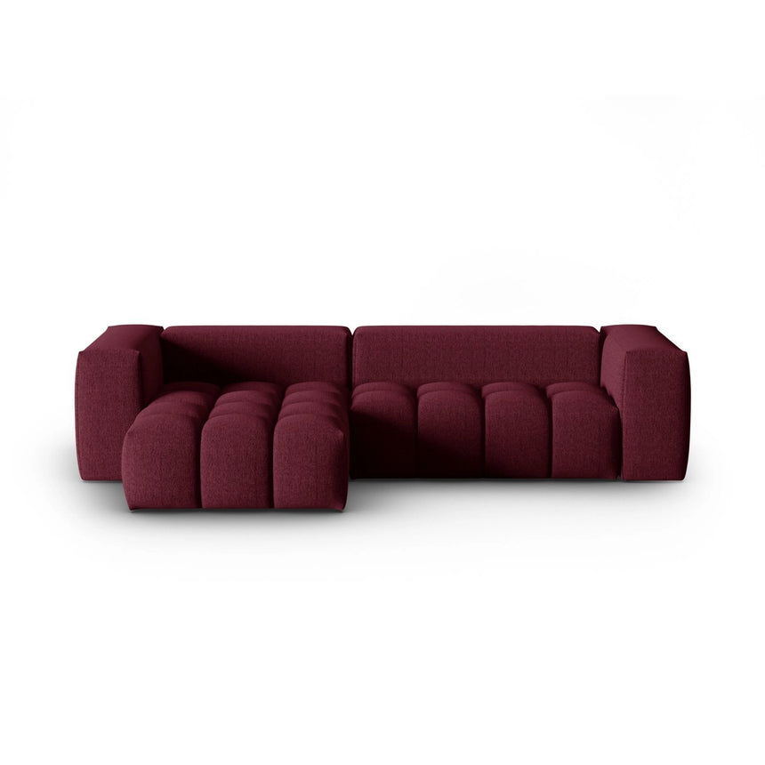 Verona 3-Sitzer Ecksofa, Linke Seite, aus Strukturierter Stoff in Burgund (Sorella 59), 260x145 cm von Cosmopolitan Design – Bild 1