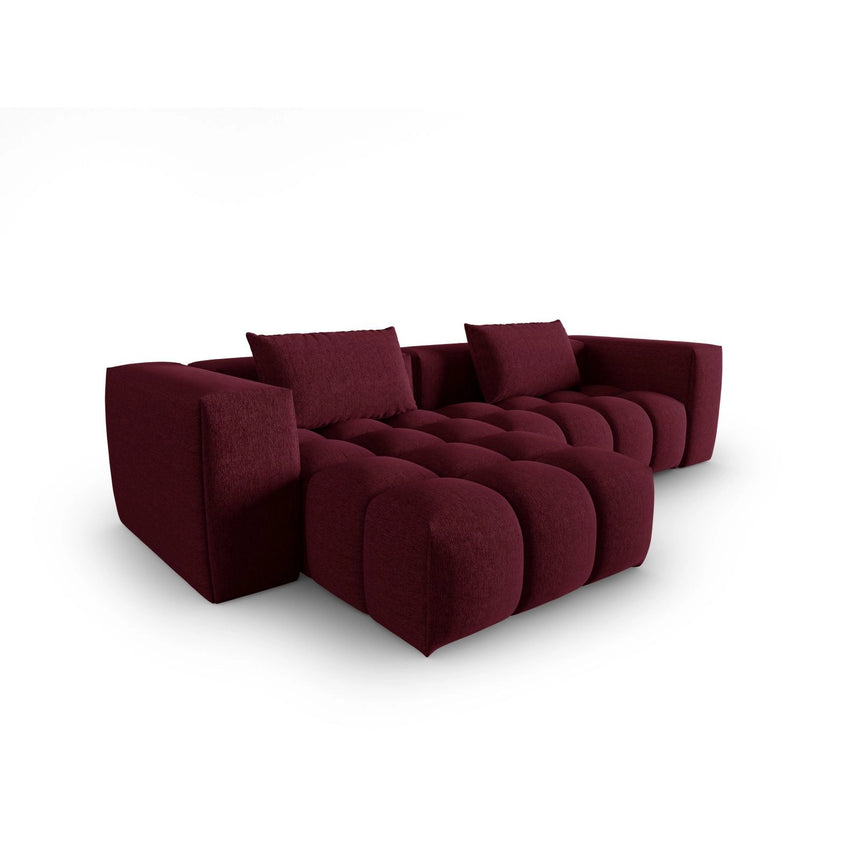 Verona 3-Sitzer Ecksofa, Linke Seite, aus Strukturierter Stoff in Burgund (Sorella 59), 260x145 cm von Cosmopolitan Design – Bild 4
