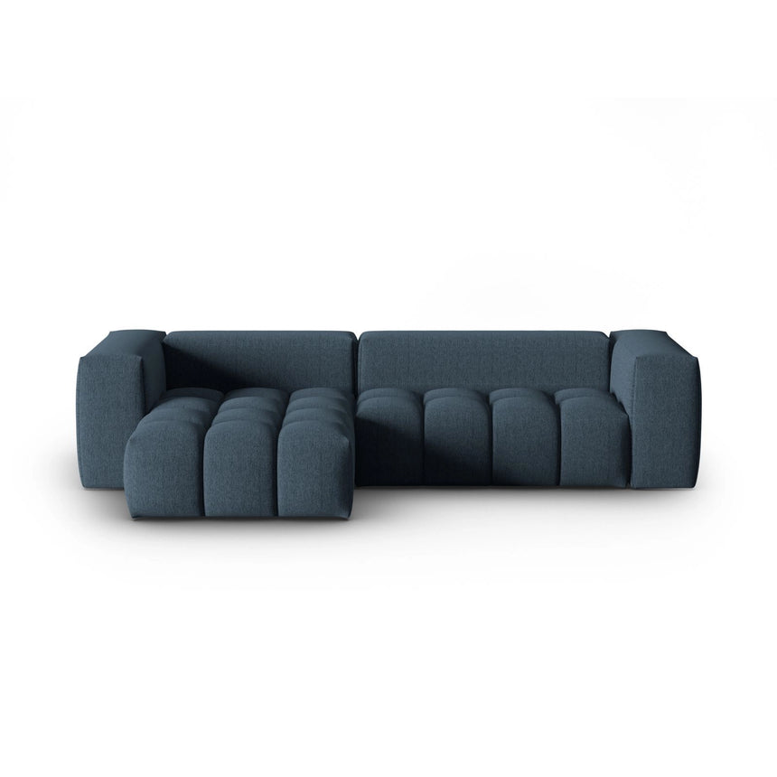 Verona 3-Sitzer Ecksofa, Linke Seite, aus Strukturierter Stoff in Dunkelblau (Sorella 77), 260x145 cm von Cosmopolitan Design – Bild 1