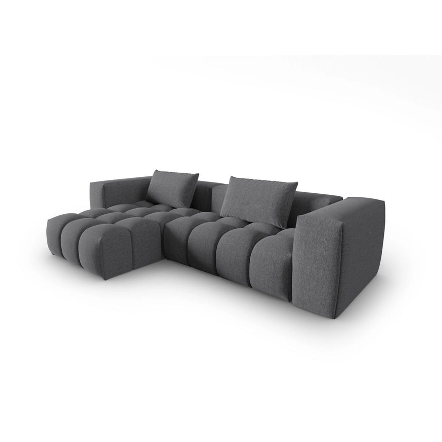 Verona 3-Sitzer Ecksofa, Linke Seite, aus Strukturierter Stoff in Grau (Sorella 89), 260x145 cm von Cosmopolitan Design – Bild 3