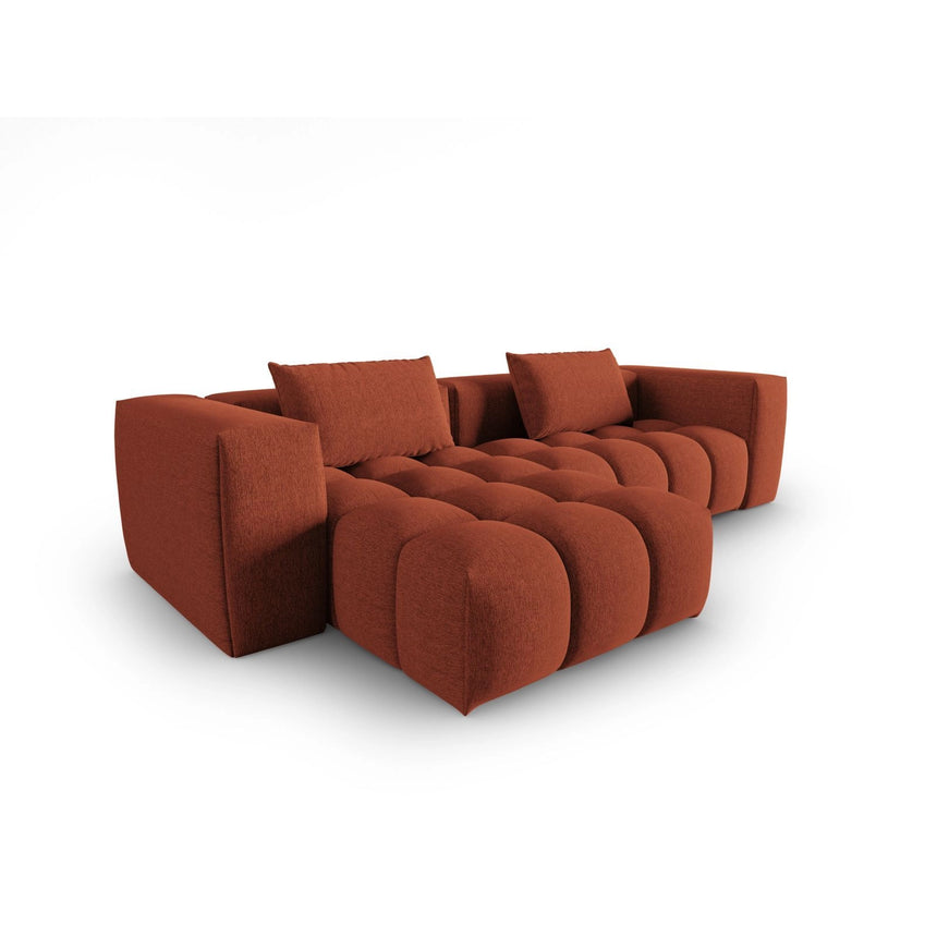 Verona 3-Sitzer Ecksofa, Linke Seite, aus Strukturierter Stoff in Koralle (Sorella 58), 260x145 cm von Cosmopolitan Design – Bild 4