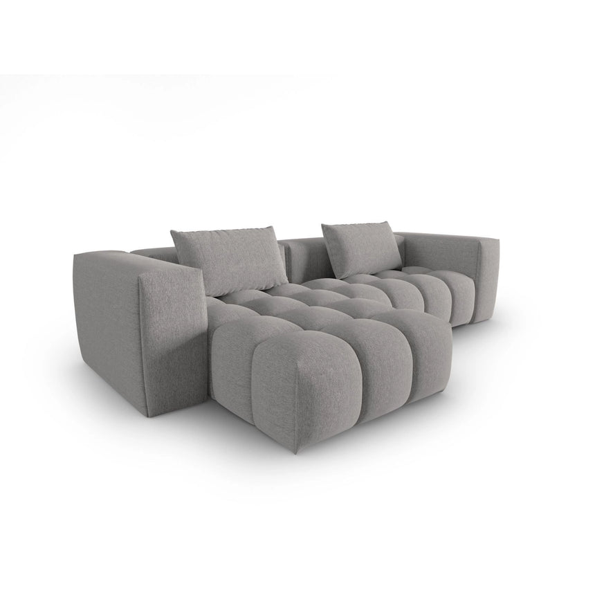 Verona 3-Sitzer Ecksofa, Linke Seite, aus Strukturierter Stoff in Warmes Grau (Sorella 84), 260x145 cm von Cosmopolitan Design – Bild 4