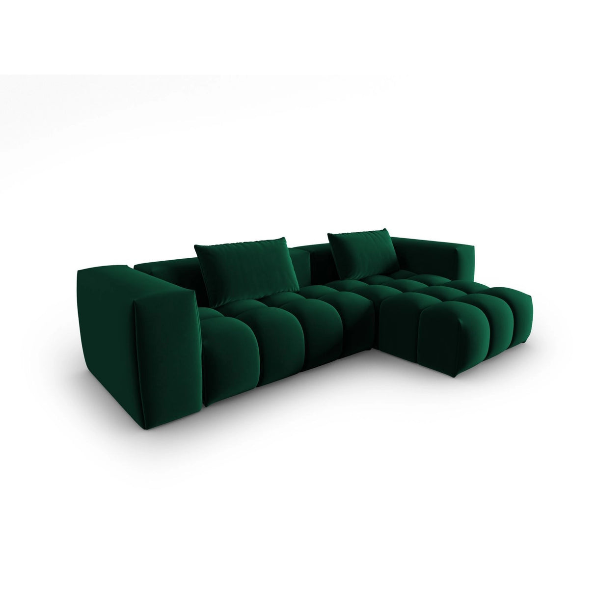 Verona 3-Sitzer Ecksofa, Rechte Seite, aus Samt in Flaschengrün (Casino Deep Green), 260x145 cm von Cosmopolitan Design – Bild 3