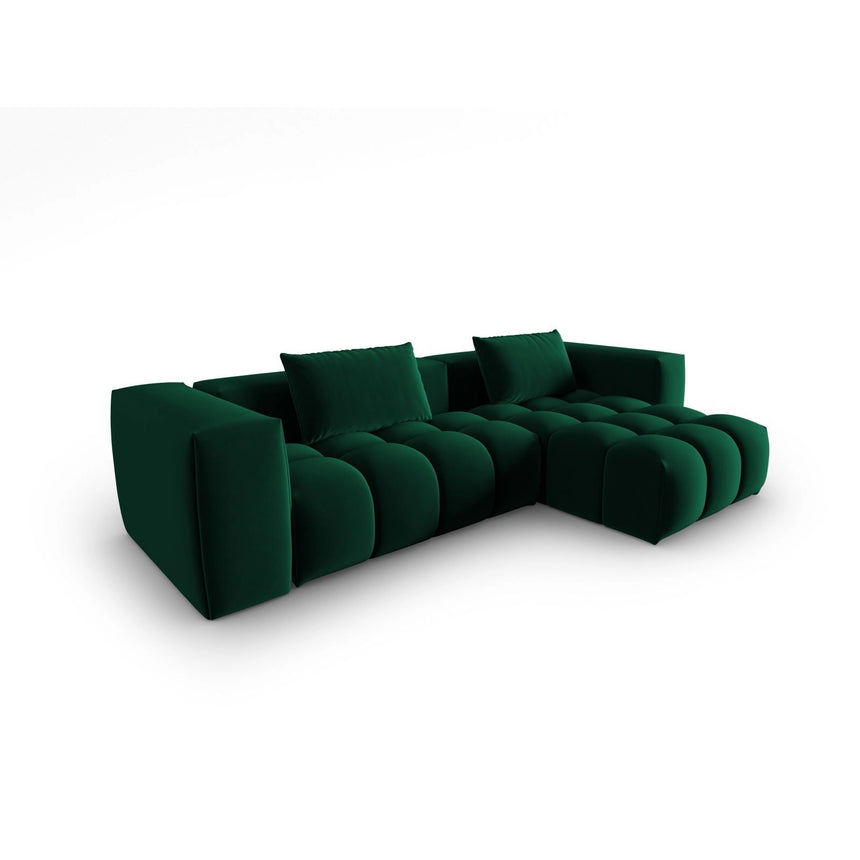 Verona 3-Sitzer Ecksofa, Rechte Seite, aus Samt in Flaschengrün (Casino Deep Green), 260x145 cm von Cosmopolitan Design – Bild 3