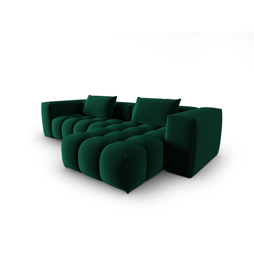 Verona 3-Sitzer Ecksofa, Rechte Seite, aus Samt in Flaschengrün (Casino Deep Green), 260x145 cm von Cosmopolitan Design – Bild 4