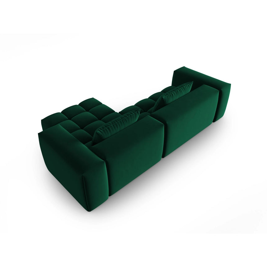 Verona 3-Sitzer Ecksofa, Rechte Seite, aus Samt in Flaschengrün (Casino Deep Green), 260x145 cm von Cosmopolitan Design – Bild 5
