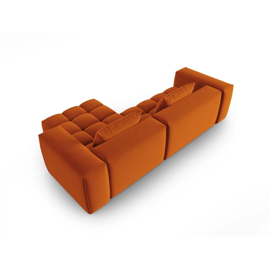 Verona 3-Sitzer Ecksofa, Rechte Seite, aus Samt in Terrakotta (Casino Terracota), 260x145 cm von Cosmopolitan Design – Bild 5
