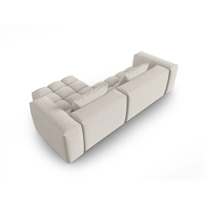 Verona 3-Sitzer Ecksofa, Rechte Seite, aus Strukturierter Stoff in Beige (Sorella 03), 260x145 cm von Cosmopolitan Design – Bild 5