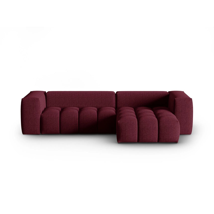 Verona 3-Sitzer Ecksofa, Rechte Seite, aus Strukturierter Stoff in Burgund (Sorella 59), 260x145 cm von Cosmopolitan Design – Bild 1
