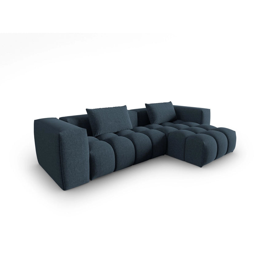 Verona 3-Sitzer Ecksofa, Rechte Seite, aus Strukturierter Stoff in Dunkelblau (Sorella 77), 260x145 cm von Cosmopolitan Design – Bild 3