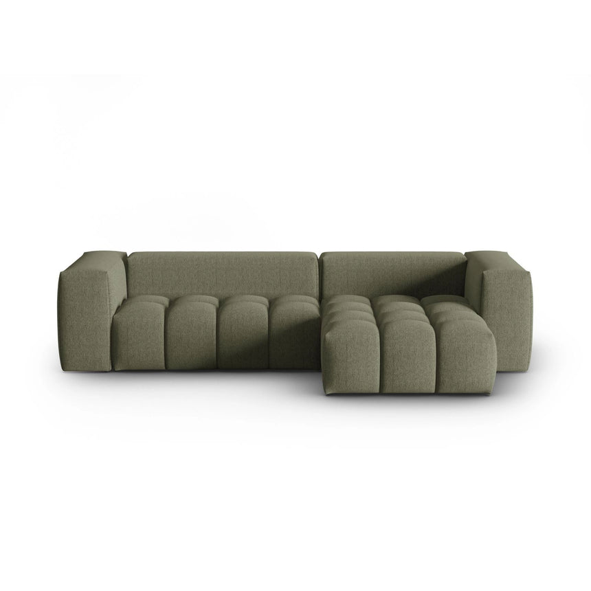 Verona 3-Sitzer Ecksofa, Rechte Seite, aus Strukturierter Stoff in Dunkles olivgrün (Sorella 34), 260x145 cm von Cosmopolitan Design – Bild 1