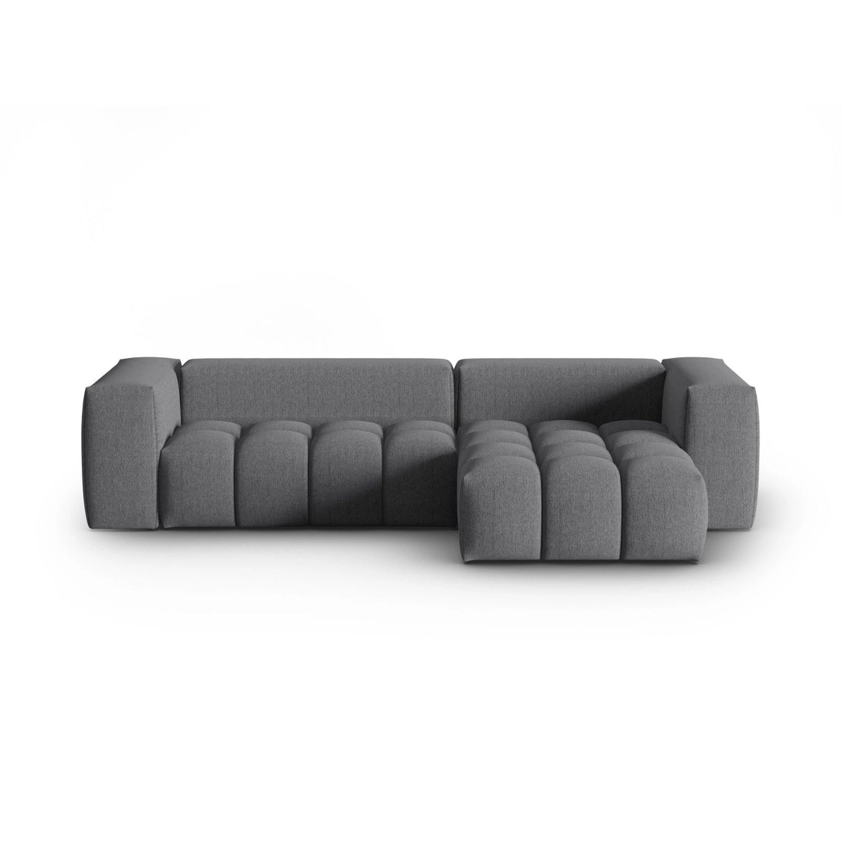 Verona 3-Sitzer Ecksofa, Rechte Seite, aus Strukturierter Stoff in Grau (Sorella 89), 260x145 cm von Cosmopolitan Design – Bild 1