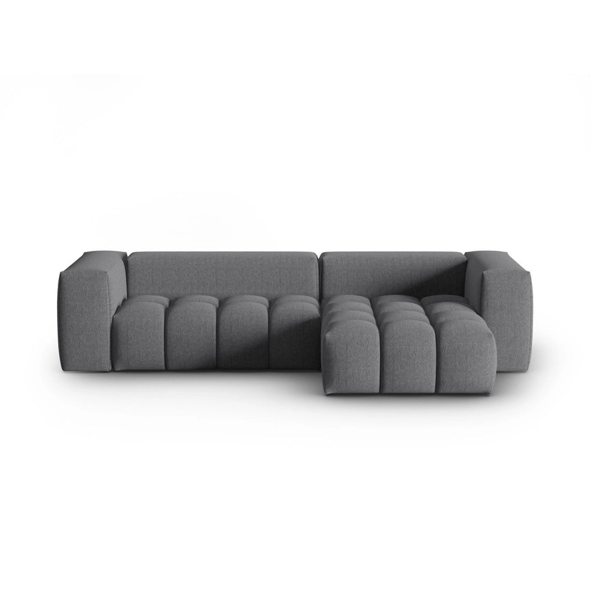 Verona 3-Sitzer Ecksofa, Rechte Seite, aus Strukturierter Stoff in Grau (Sorella 89), 260x145 cm von Cosmopolitan Design – Bild 1