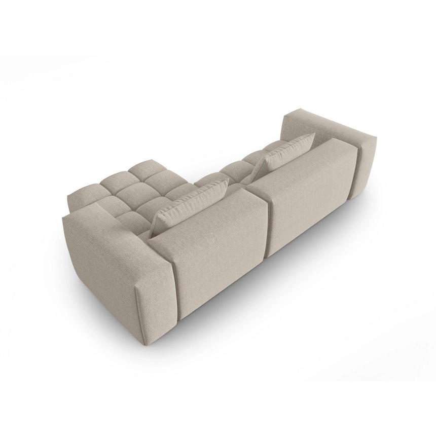 Verona 3-Sitzer Ecksofa, Rechte Seite, aus Strukturierter Stoff in Sand (Sorella 05), 260x145 cm von Cosmopolitan Design – Bild 5