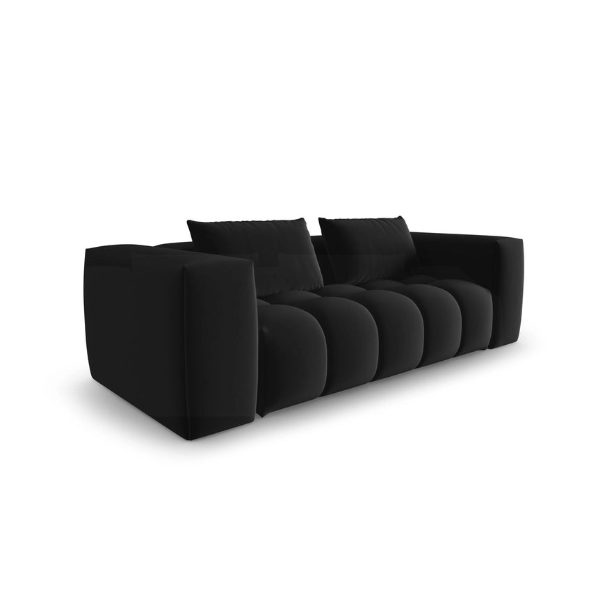 Verona 3-Sitzer Sofa aus Samt in Schwarz (Casino Black), 200x85 cm von Cosmopolitan Design – Bild 3