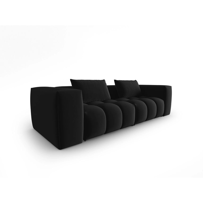 Verona 3-Sitzer Sofa aus Samt in Schwarz (Casino Black), 230x85 cm von Cosmopolitan Design – Bild 3