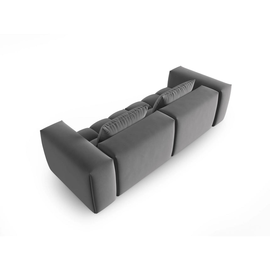 Verona 3-Sitzer Sofa aus Samt in Warmes Grau (Casino Anthracite), 230x85 cm von Cosmopolitan Design – Bild 4
