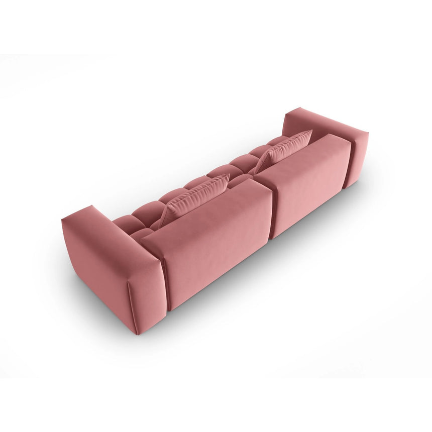 Verona 5-Sitzer Sofa aus Samt in Flamingo (Casino Salmon), 290x85 cm von Cosmopolitan Design – Bild 4