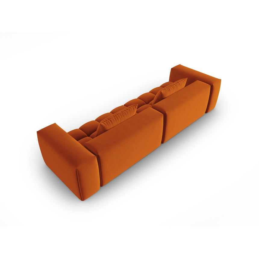 Verona 5-Sitzer Sofa aus Samt in Terrakotta (Casino Terracota), 290x85 cm von Cosmopolitan Design – Bild 4
