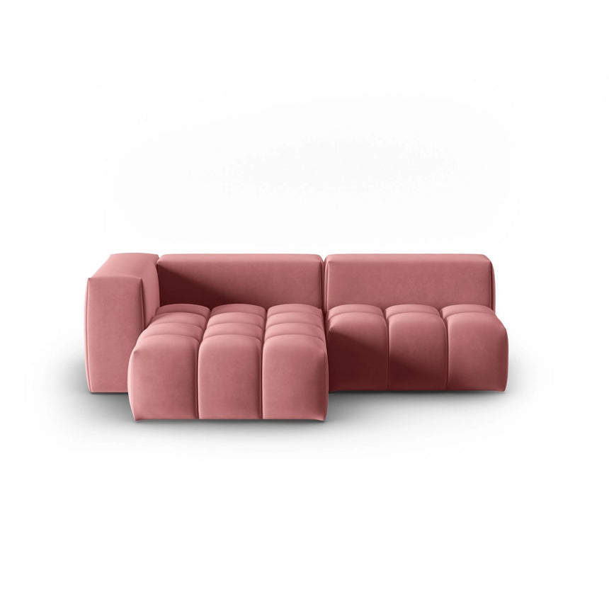 Verona Modulares 3-Sitzer Ecksofa, Linke Seite, aus Samt in Flamingo (Casino Salmon), 205x145 cm von Cosmopolitan Design – Bild 1