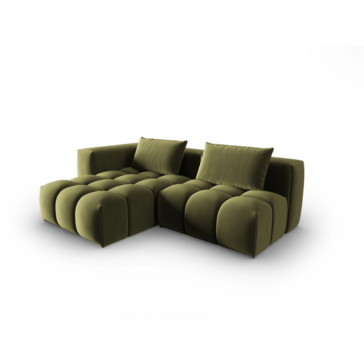 Verona Modulares 3-Sitzer Ecksofa, Linke Seite, aus Samt in Hellgrün (Casino Forest), 205x145 cm von Cosmopolitan Design – Bild 3