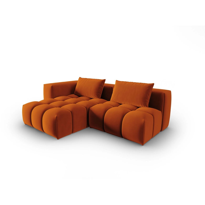 Verona Modulares 3-Sitzer Ecksofa, Linke Seite, aus Samt in Terrakotta (Casino Terracota), 205x145 cm von Cosmopolitan Design – Bild 3