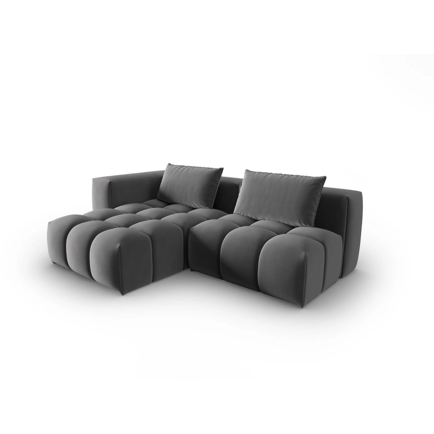 Verona Modulares 3-Sitzer Ecksofa, Linke Seite, aus Samt in Warmes Grau (Casino Anthracite), 205x145 cm von Cosmopolitan Design – Bild 3