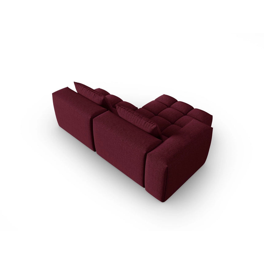 Verona Modulares 3-Sitzer Ecksofa, Linke Seite, aus Strukturierter Stoff in Burgund (Sorella 59), 205x145 cm von Cosmopolitan Design – Bild 5
