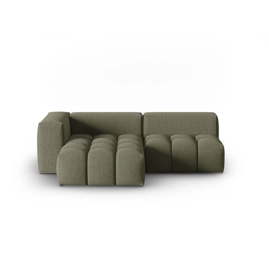 Verona Modulares 3-Sitzer Ecksofa, Linke Seite, aus Strukturierter Stoff in Dunkles olivgrün (Sorella 34), 205x145 cm von Cosmopolitan Design – Bild 1