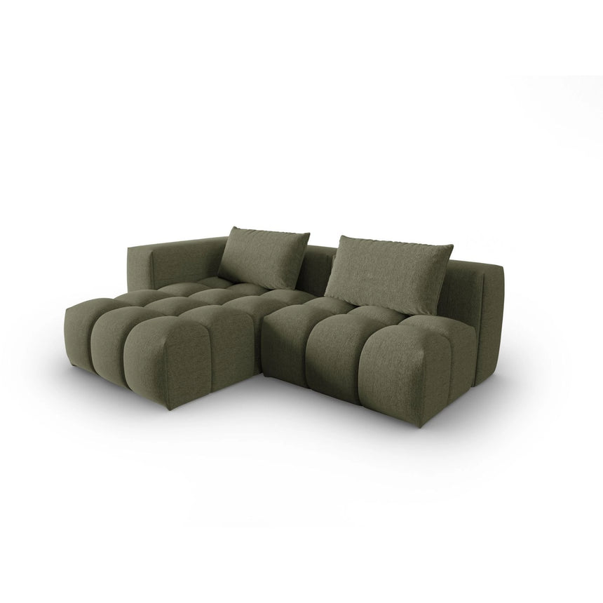 Verona Modulares 3-Sitzer Ecksofa, Linke Seite, aus Strukturierter Stoff in Dunkles olivgrün (Sorella 34), 205x145 cm von Cosmopolitan Design – Bild 3