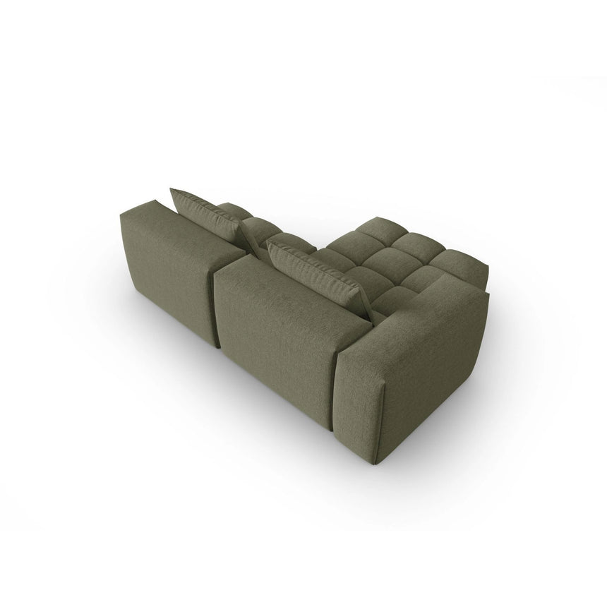 Verona Modulares 3-Sitzer Ecksofa, Linke Seite, aus Strukturierter Stoff in Dunkles olivgrün (Sorella 34), 205x145 cm von Cosmopolitan Design – Bild 5