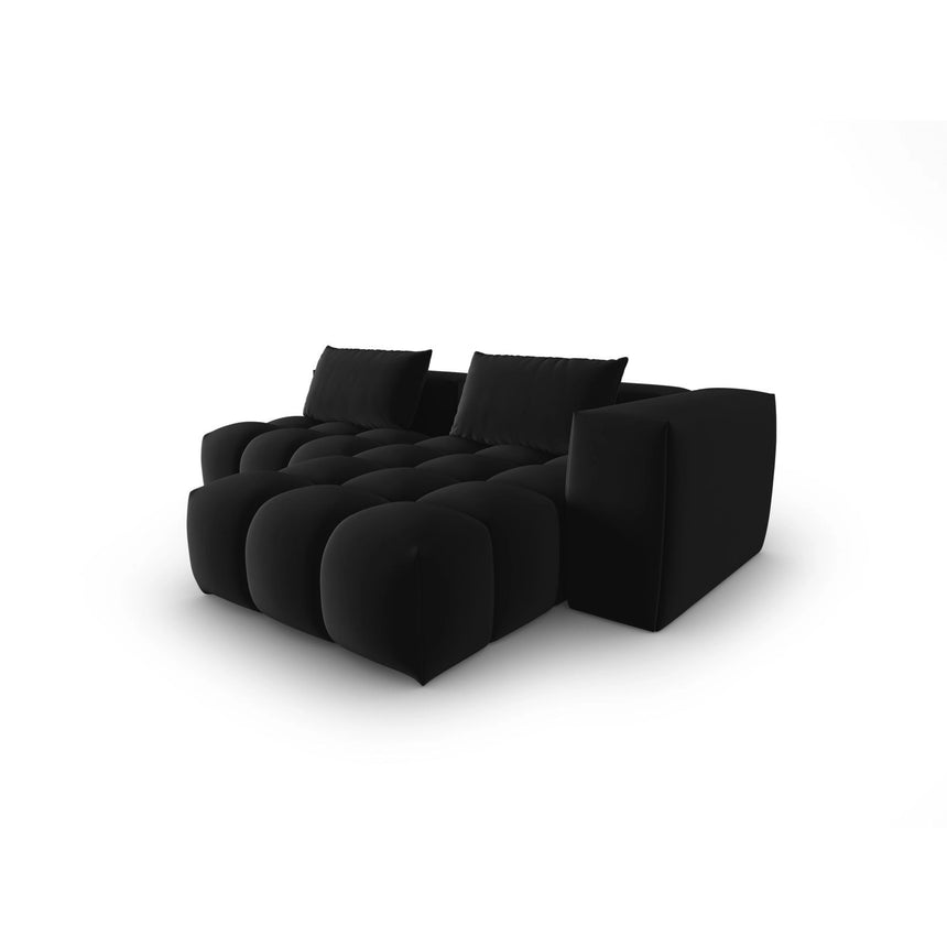 Verona Modulares 3-Sitzer Ecksofa, Rechte Seite, aus Samt in Schwarz (Casino Black), 205x145 cm von Cosmopolitan Design – Bild 4