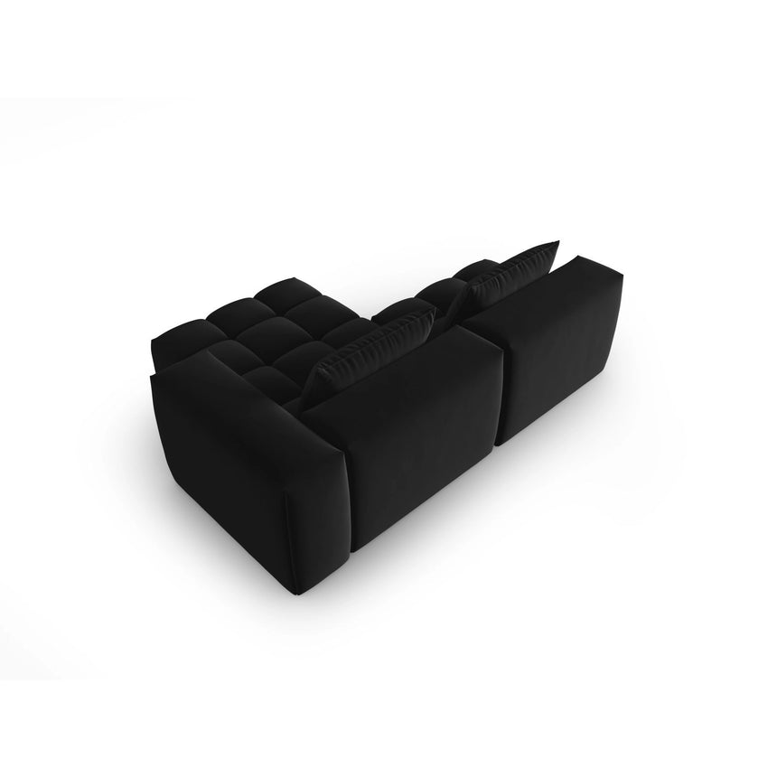 Verona Modulares 3-Sitzer Ecksofa, Rechte Seite, aus Samt in Schwarz (Casino Black), 205x145 cm von Cosmopolitan Design – Bild 5